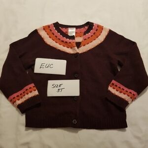 Gymboree girls size 3T Harvest Leaves line brown sweater